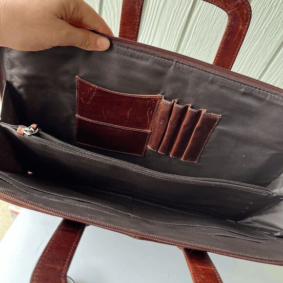 Wilsons Leather Brown Briefcase Laptop Bag – Vintage Classic Workwear Core - Picture 3 of 14